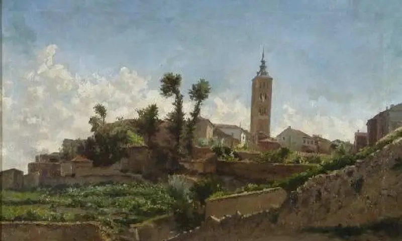 <p>Aureliano de Beruete y Moret. <em>Paisaje de Segovia</em> (o Paisaje aldeano), 1885</p>